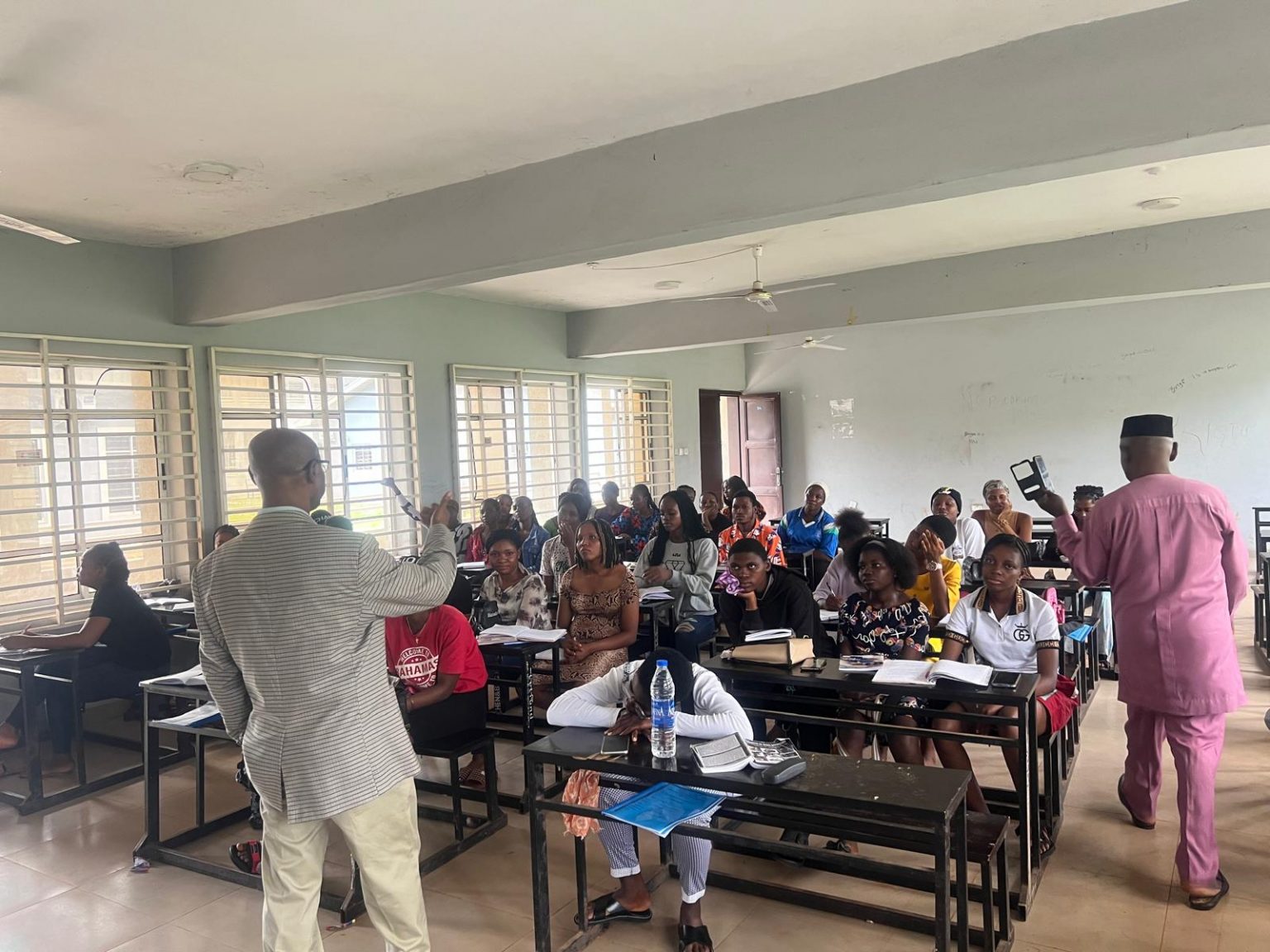 Facilitator leading a media literacy workshop in a classroom